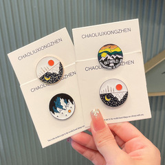 Icicle Sun and Moon Cute Japanese Couple Badges Creative Collar Decorative Pin Clothes Book Bag Accessory