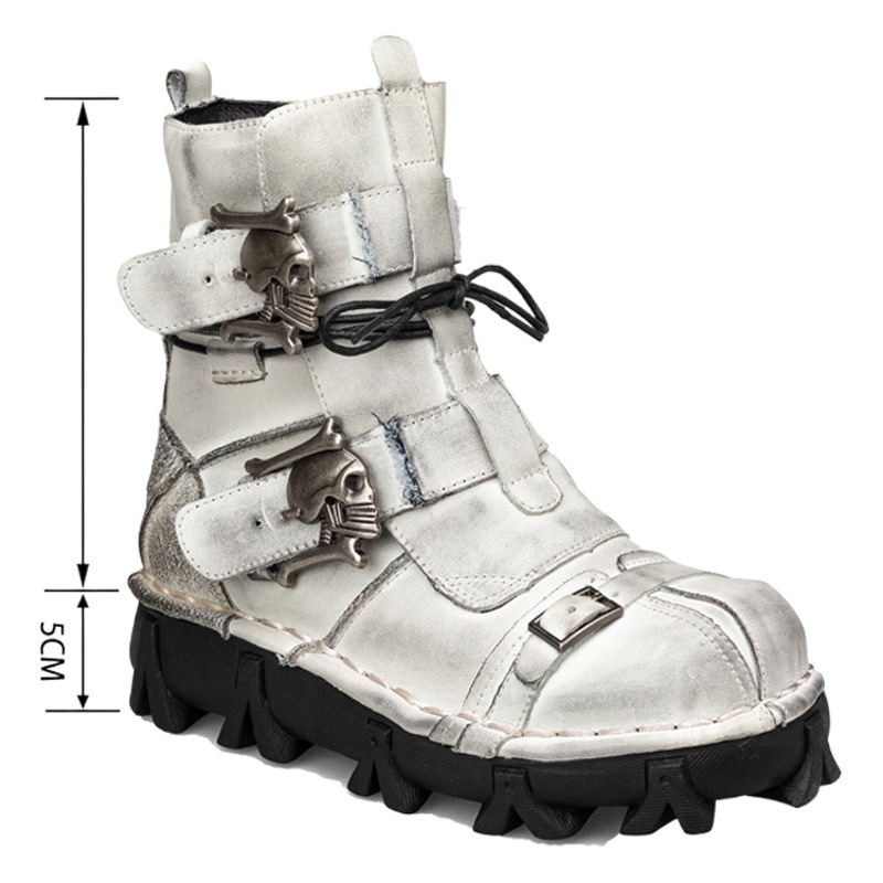 Cráneo botas de trabajo botas de cuero 4748 botas militares marea Martin botas de los hombres más tamaño de cuero botas de vapor punk botas de combate 1809