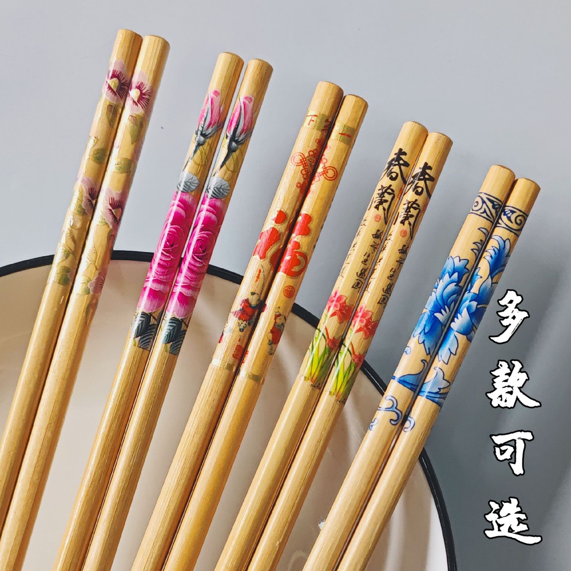 Alishan printed bamboo chopsticks run to the rivers and lakes to set…