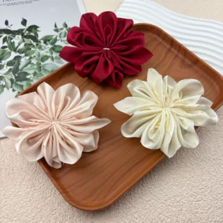 新款厂家批发布可加工打样定制艺褶皱花DIY手工制作服饰帽子配饰