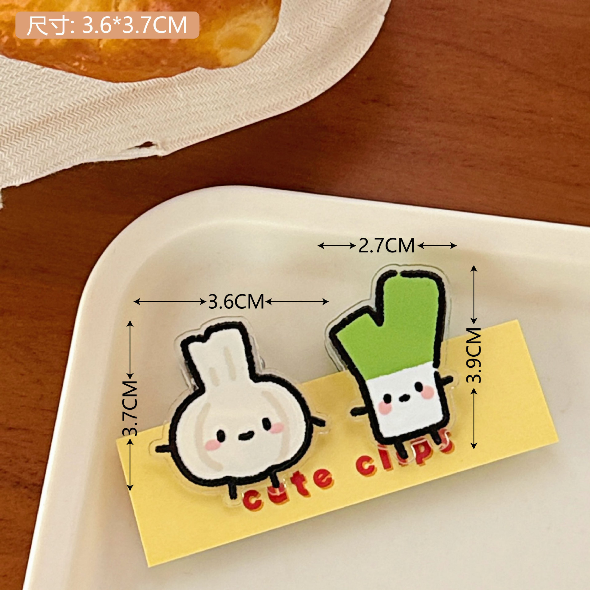 Creativo encantador dibujos animados regalo de decoración papelería sello clip acrílico para chicas