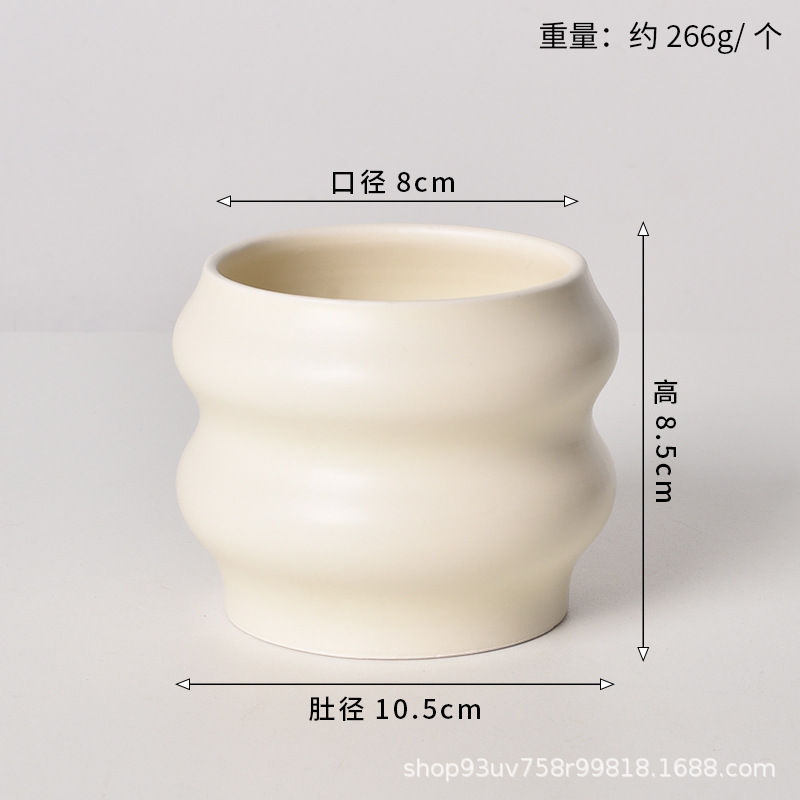 Pot de cerámica crema INS lujo ligero de alto nivel sensación de plantación de orquídeas mariposa simple orquídeas plantación de pot de porcelana blanca Dehua