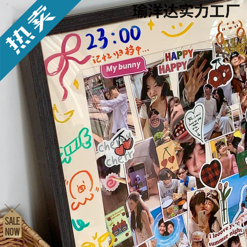 Chinese Valentine's Day Graffiti Photo Frame Handmade Photo Wall Couple Best Friend Photo Printing Sister Birthday Gift Chinese Valentine's Day Graffiti Photo Frame Handmade Photo Wall Couple Best Friend Photo Printing Sister Birthday Gift