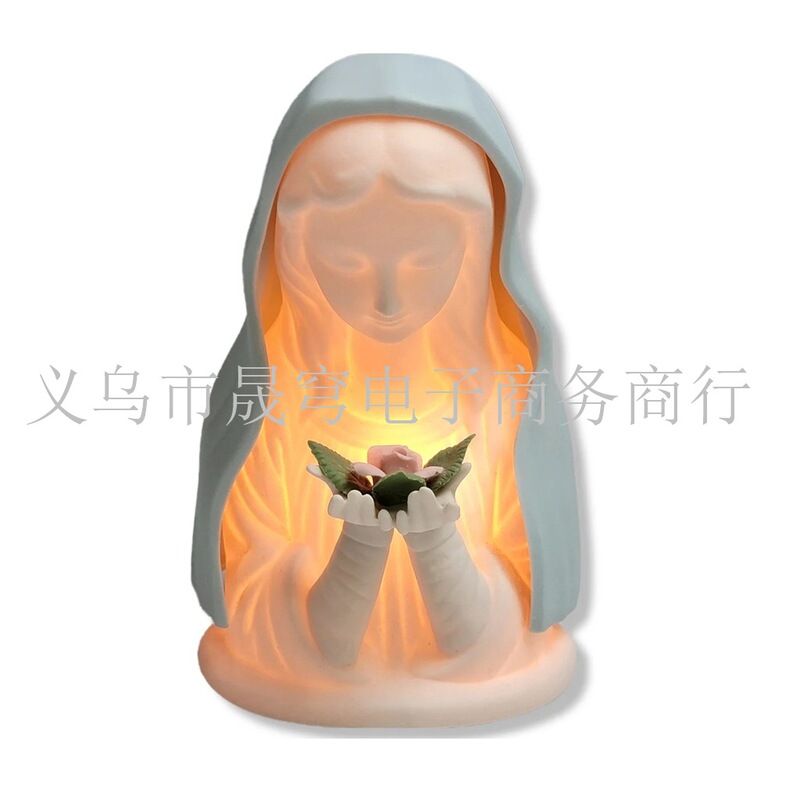 新品Virgin Mary Prayer Night Light祈祷夜灯，树脂工艺品摆件装|undefined
