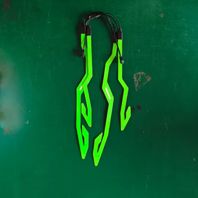 Luminous Strip Internet Celebrity Helmet | Motorcycle Safety Supplies - lime-green-usb-charging