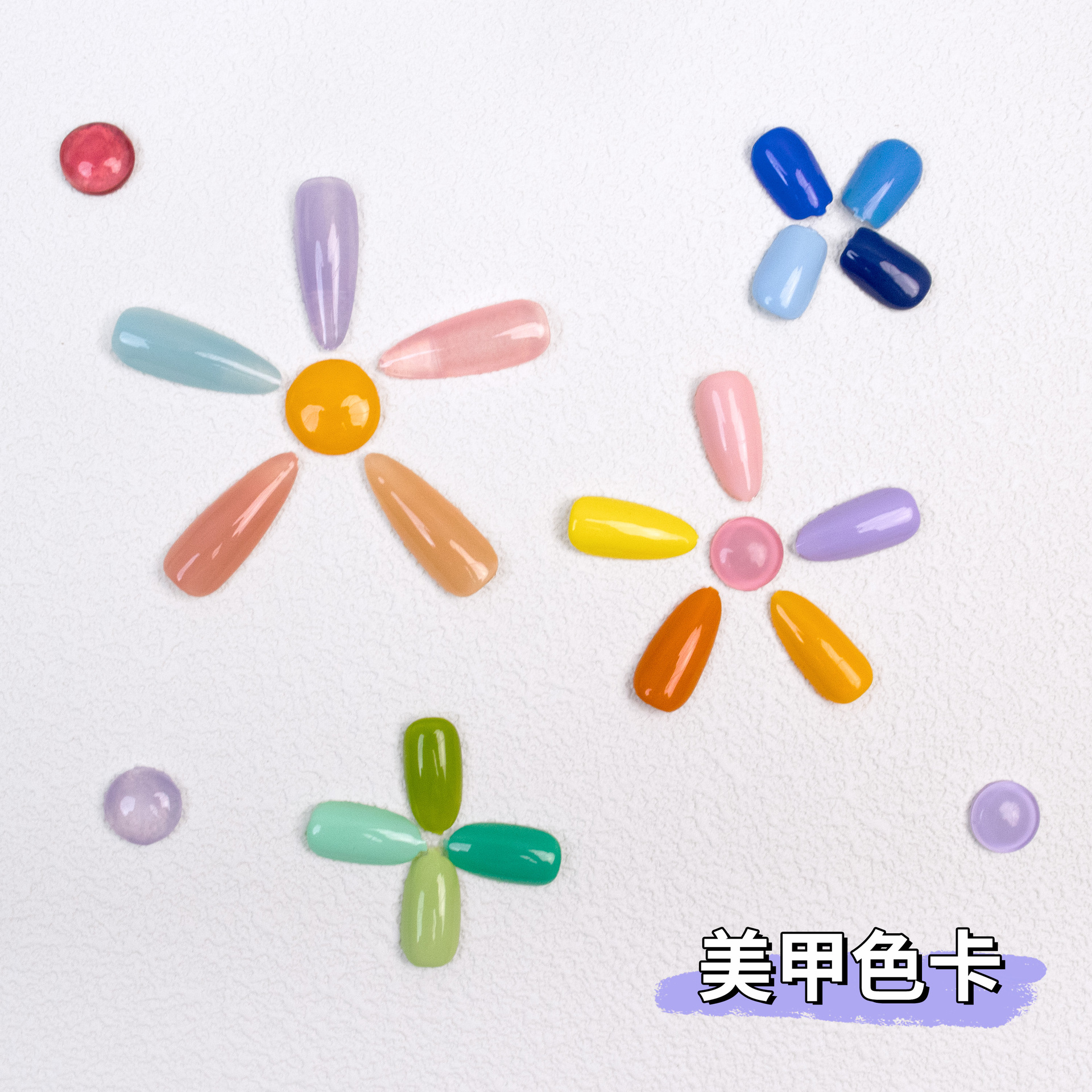 Shangmei manicuras transparentes tarjetas de color cuadrada redonda cabeza elíptica exhibición práctica de placa de manicuras