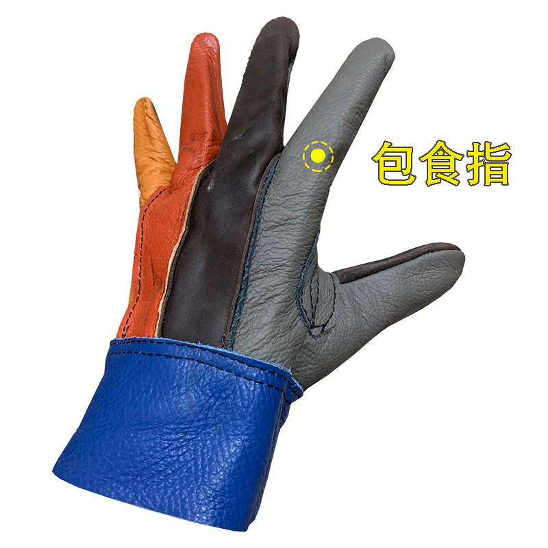 短皮家私牛皮三筋劳保电焊焊工手套耐水耐油耐磨工地防扎现货批发