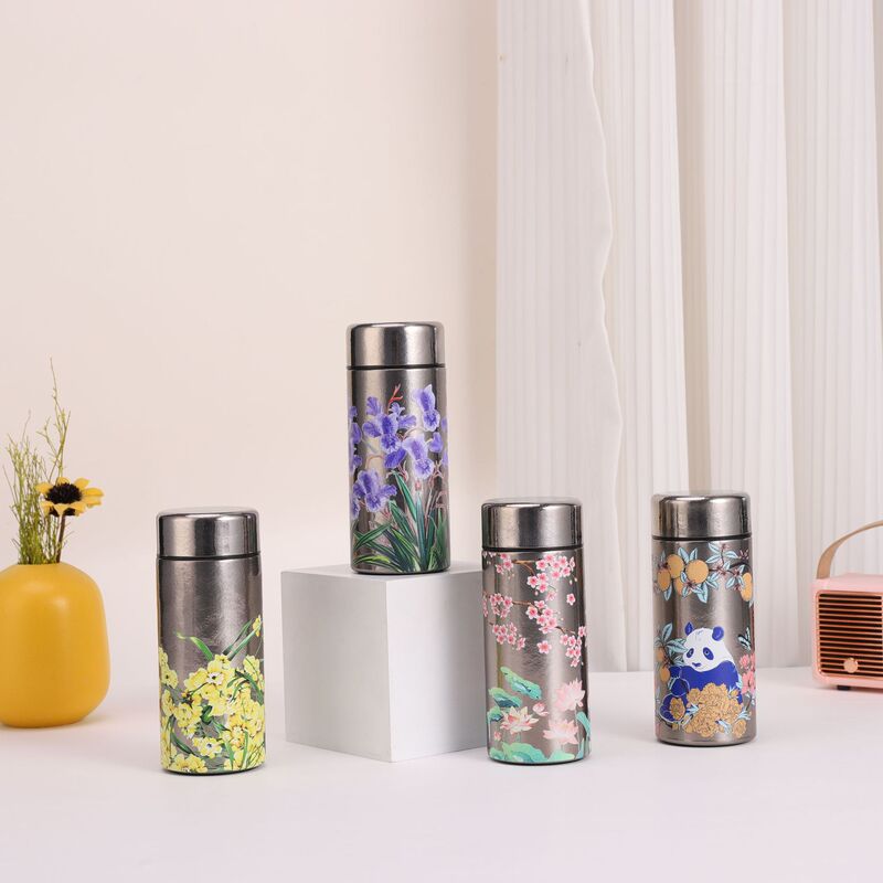 High-End Patterned Pure Titanium Thermos Cup, Niche Luxury Double-Layer Portable Pocket Cup, High-Value Mini Tea Brewing Cup Wholesale High-End Patterned Pure Titanium Thermos Cup, Niche Luxury Double-Layer Portable Pocket Cup, High-Value Mini Tea Brewing Cup Wholesale