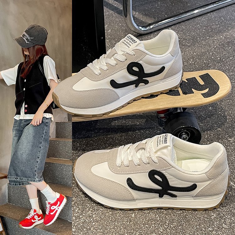 Thick-Soled Forrest Gump Shoes 2025 Autum New Anti-Slip Lace-Up Heightening Korean Style Outdoor Casual Running Shoes for Women G008-1