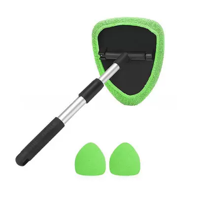 Set, Car cleaning tools - 1-set-pentagonal-telescopic-pole-3-green-cloth-covers
