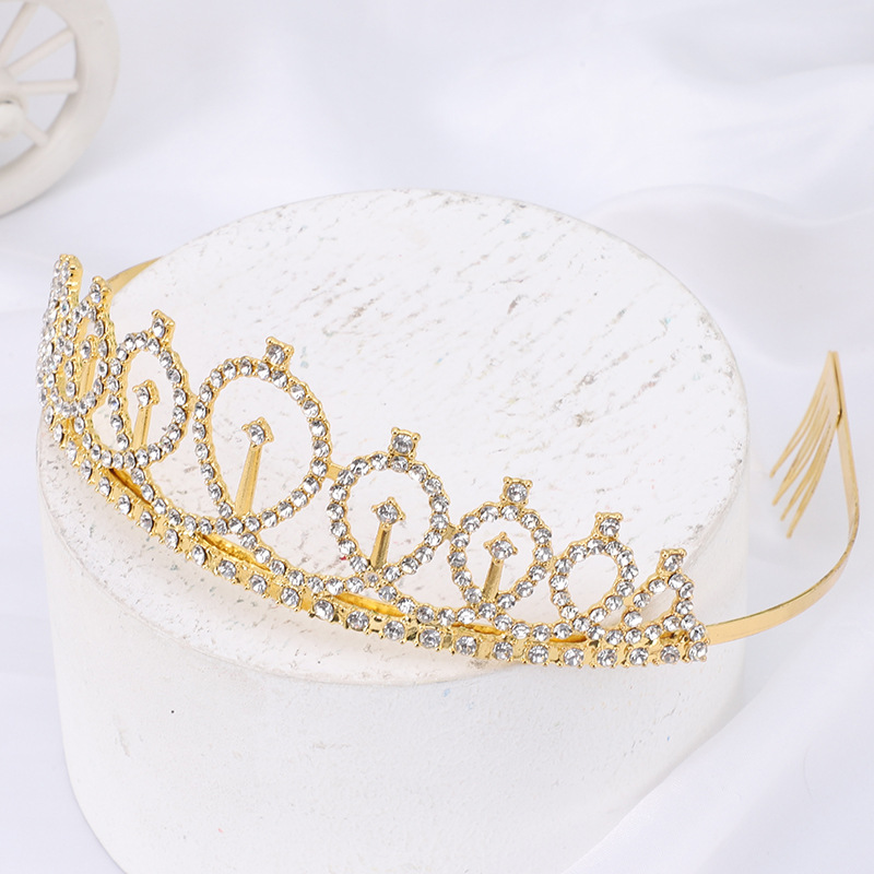 Fashion Crown Metal Plating Hollow Out Inlay Rhinestones Crown 1 Piece display picture 2