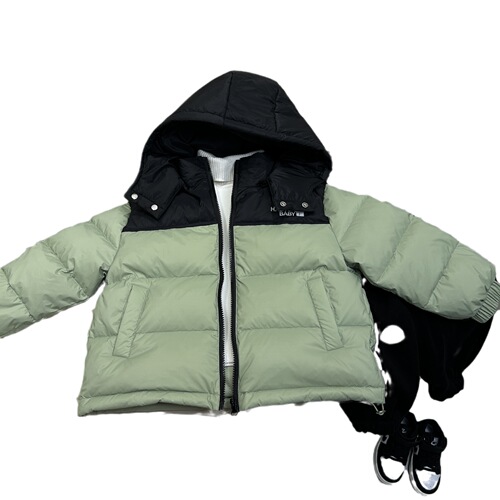 Children's Down Jackets  Autumn/Winter New Style, Unisex Baby Down Jackets with Hood, Plaid Pattern, Thickened for Older Children