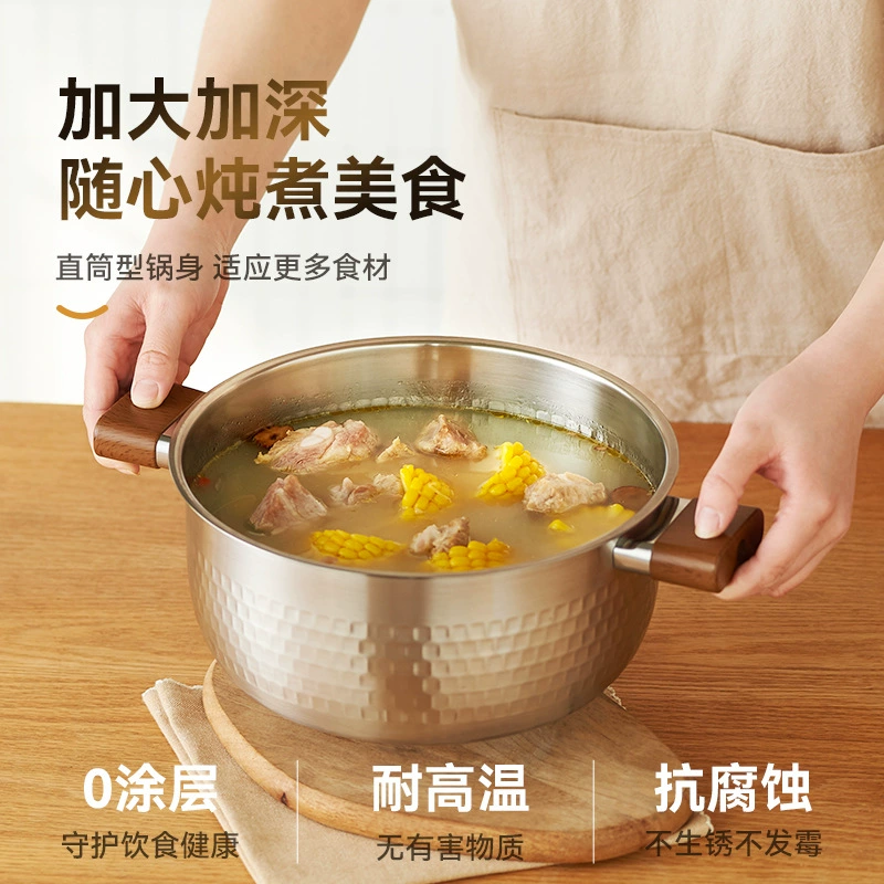 Нержавеющая сталь Xueping кухонная кастрюля для супа с толстым дном и пароваркой, двухручная растробастная кастрюля, для газовой и индукционной плиты, специальная