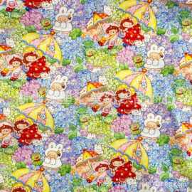 全棉40支韩版数码印花布料 汤丸酱插画花布童装亲子装包包饰品DIY