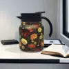 Black flowers (wood grain handle)