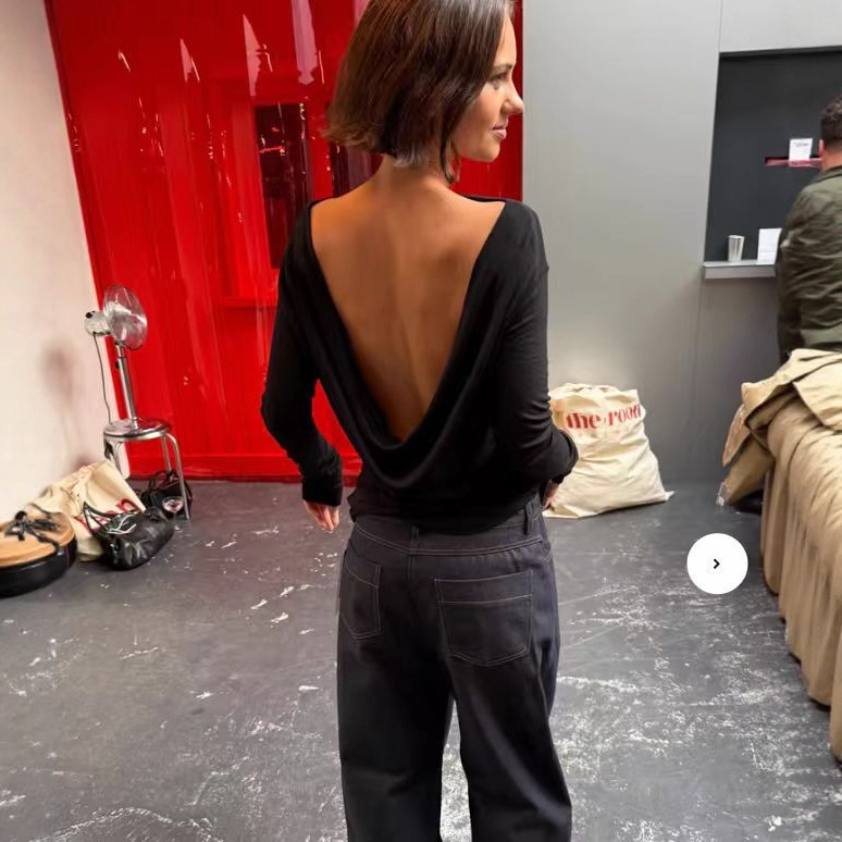 欧美跨境夏季新款女装休闲宽松时尚长袖纯色堆堆领套头t桖上衣打