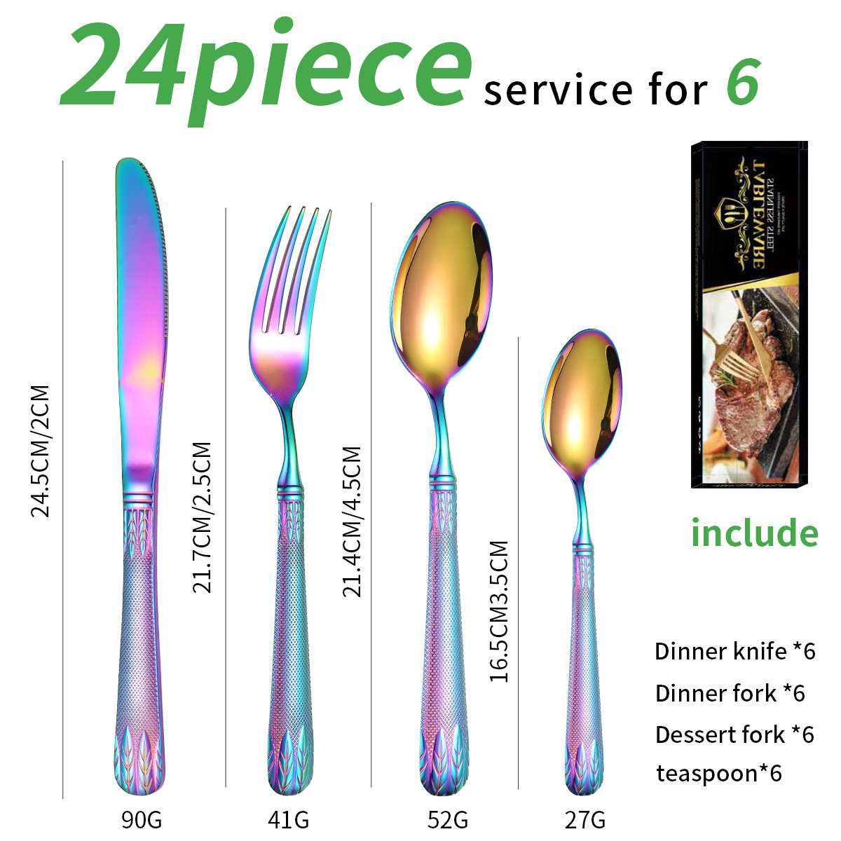 컬러 24 피스 세트/6 명