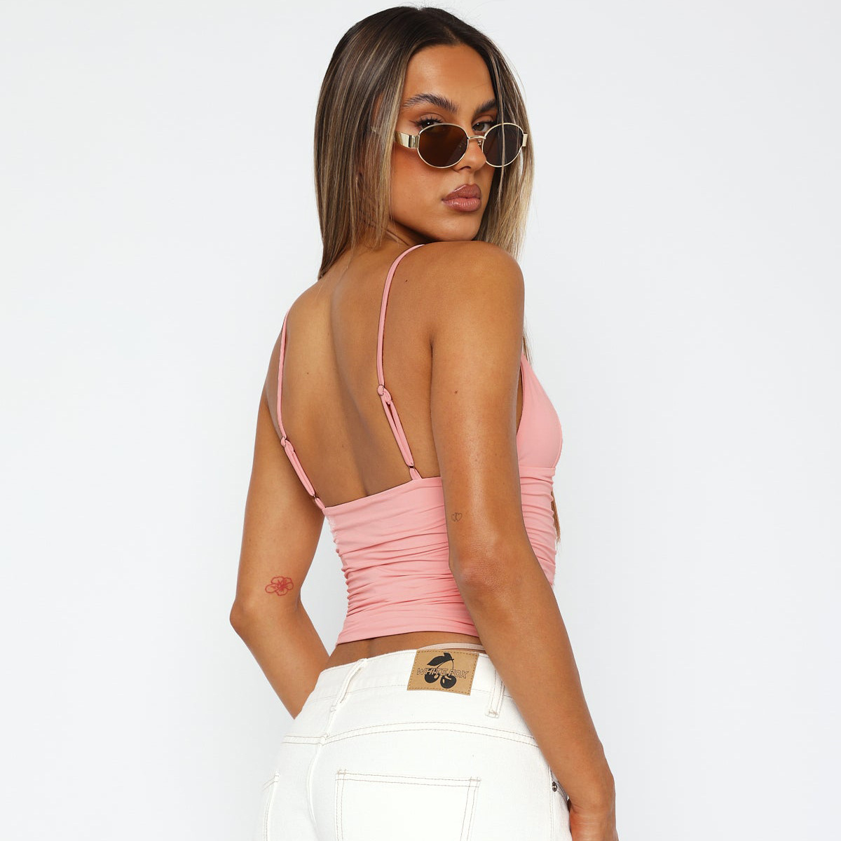 INS Fashion Street Sexy V-Neck Solid Color Crop Top Versatile Slim Fit European And American Style Small_ecoleips.com