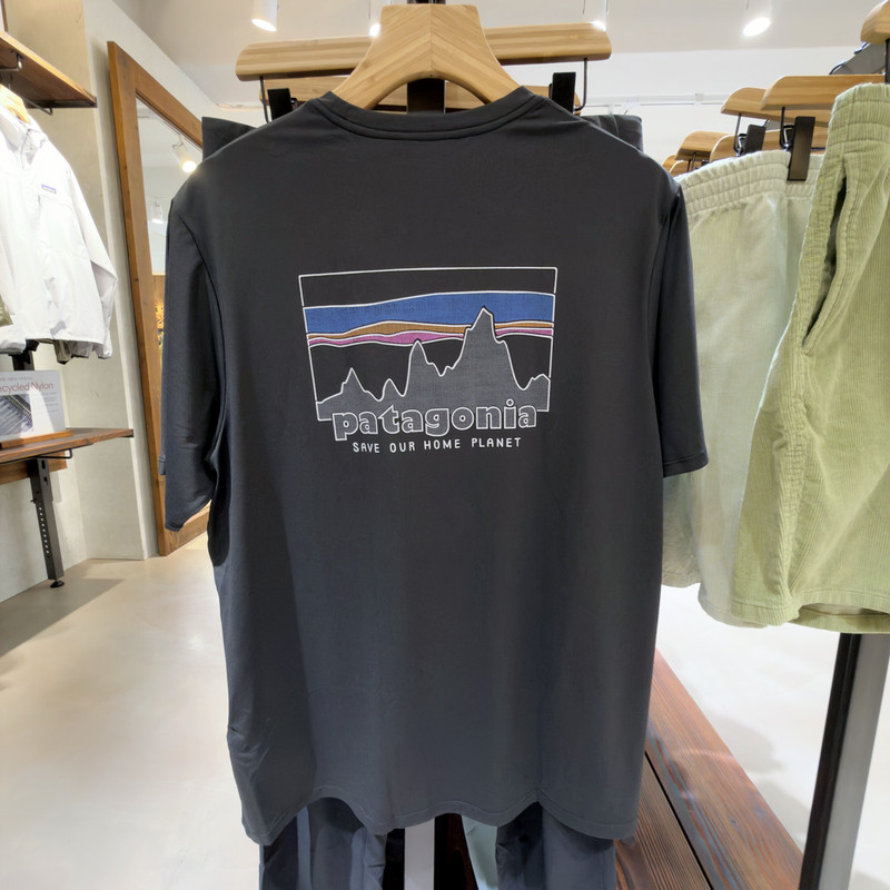 High-Quality Patagonia Quick-Dry Pure Cotton Short-Sleeve T-Shirt, Breathable, High-Street Style, Loose Fit, Casual, Men'S, Couple'S, in Stock