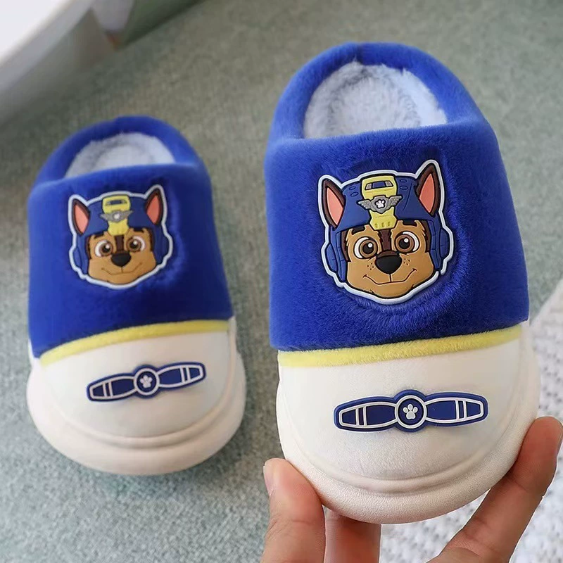 Wangwang команда мальчиков хлопчатобумажные тапочки зимой толстые новые девушки шерстяные перетаскивания в помещении