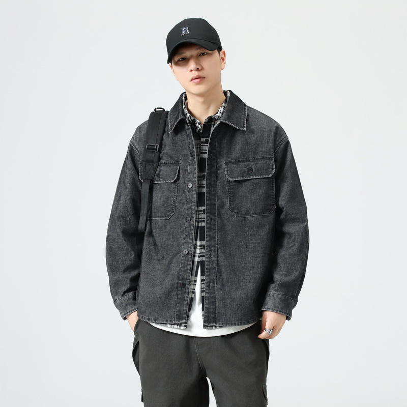 Multi-pocket Loose All-matching Work Clothes Shirt Coat Men's Washed Corduroy Shirt