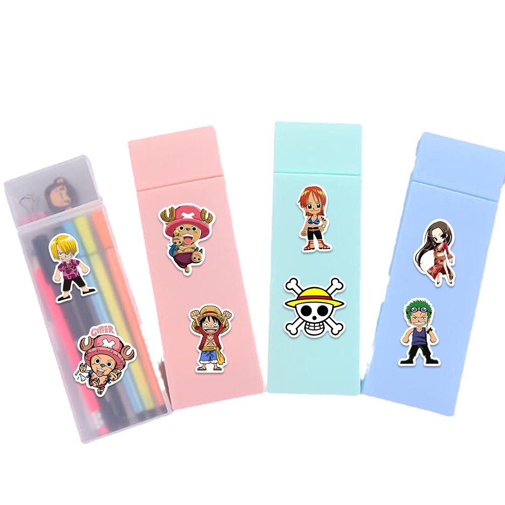 50 clásico de dibujos animados de una pieza de mano cuenta Material pegatinas DIY móvil iPad taza de agua casco impermeable pegatinas personalizadas