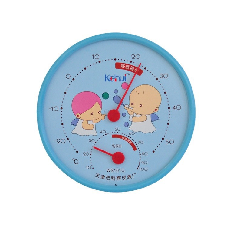 (2개) 재고 공급 색상 라운드 WS101C 온도 및 습도 미터 패션 온도 및 습도 미터