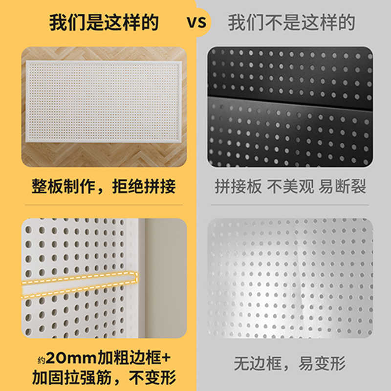 Tablero de agujeros Estante de pared Gancho para herramientas de horneado Estante de almacenamiento montado en la pared Boca decorada Tienda de postres Cocina de acero inoxidable