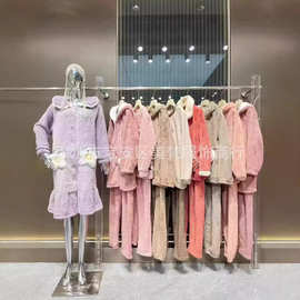 撤柜珊瑚绒100%感觉家居服25冬可爱卡通柔软亲肤品牌折扣女装批发