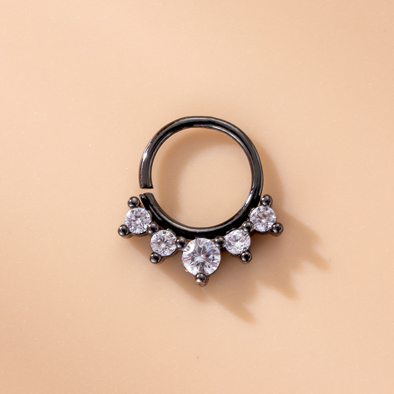 Birthday, Holiday Occasion Copper Material 1 Piece Nose Rings & Studs Fashion Geometric Copper Plating Zircon Nose Pin
