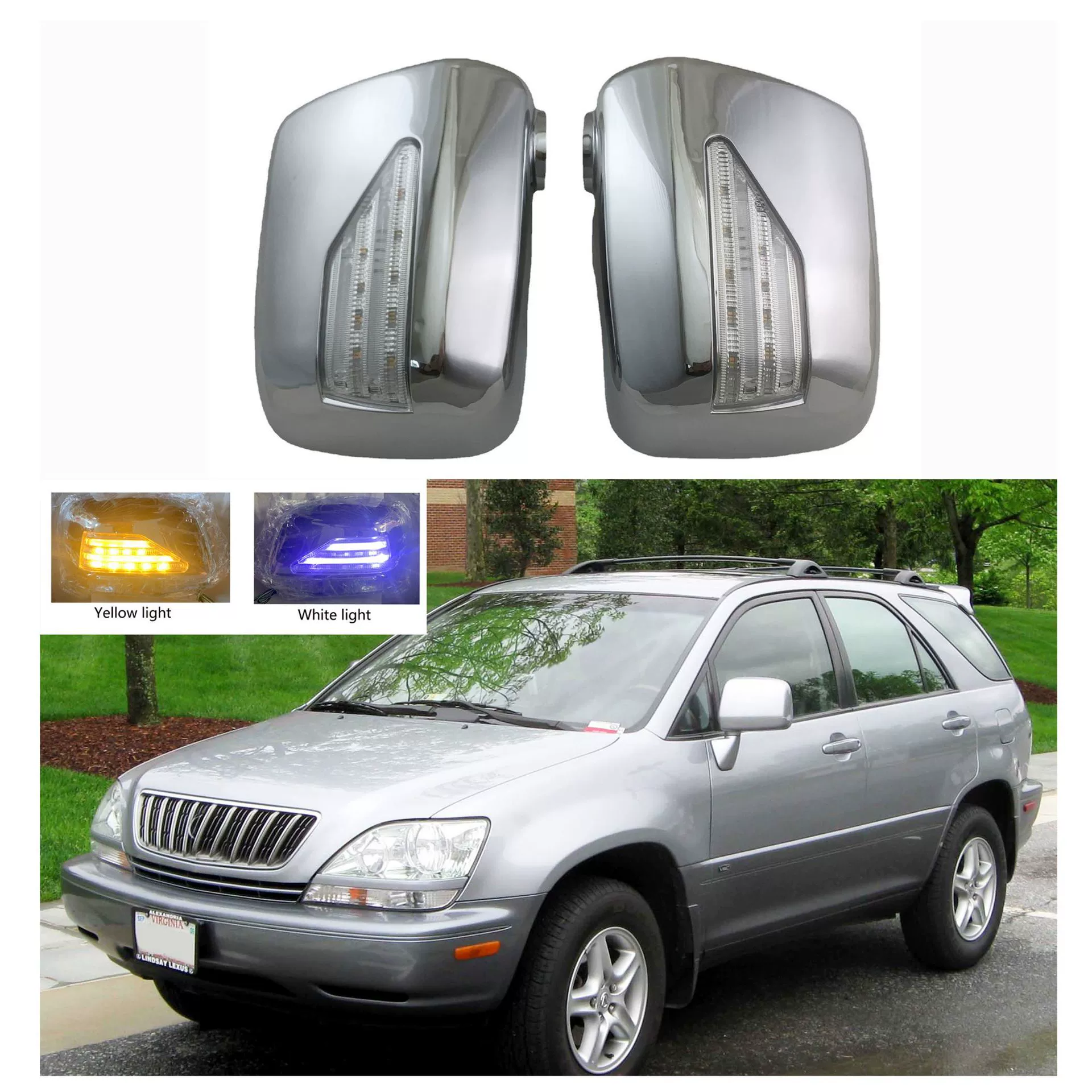 Подходит для 98-02 LEXUS Lexus RX300, крышка зеркала заднего вида с подсветкой и декоративными деталями крышки зеркала заднего вида.