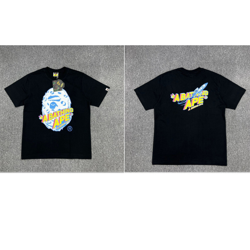 APE Ape トレンドブランド 外国貿易 ヘビーウェイト ピュアコットン ラウンドプリント 男女同型 ゆったり プレミアム 半袖 Tシャツ 25SS|undefined