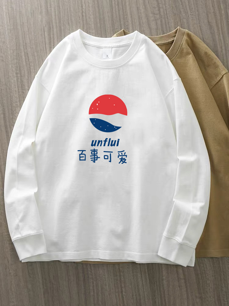 230g 100% algodón de alta gama camiseta de mujer de manga larga primavera y otoño nuevo estilo coreano camiseta de cuello redondo para mujeres