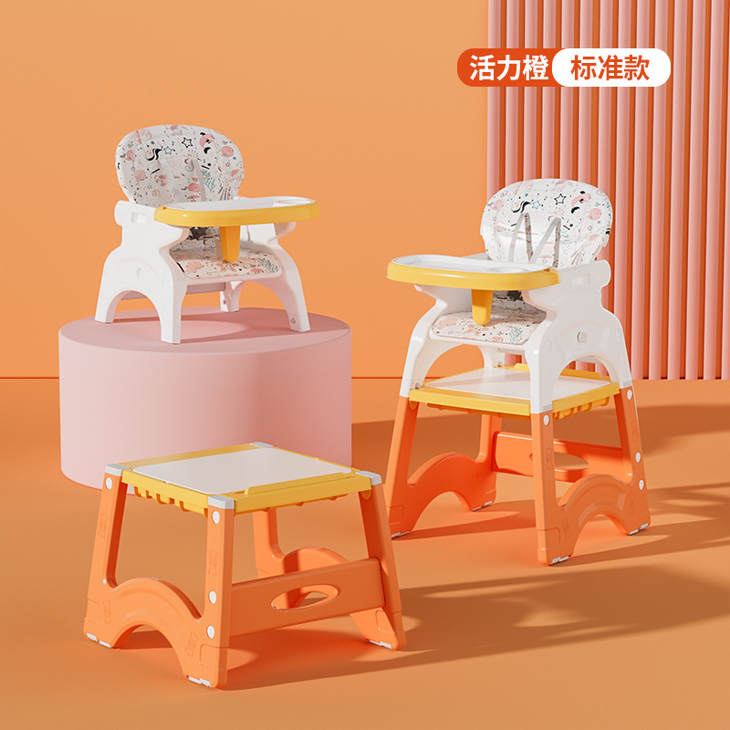 Silla de comedor para niños, mesa de bloques de construcción para bebés para uso doméstico, mesa de aprendizaje multifuncional, ruedas giratorias, silla de comedor desmontable, mesa y silla de juego