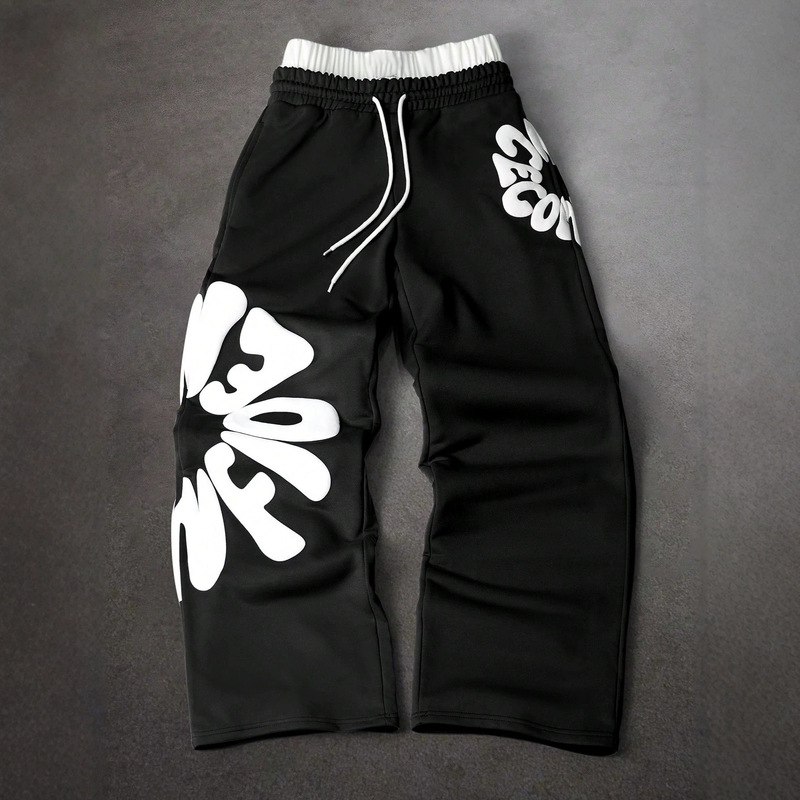 2026 Cross-Border Street Style Y2K Hip-Hop Rock Letter Foam Print Casual Pants Unisex Loose Straight-Leg Sports Pants 2026 Cross-Border Street Style Y2K Hip-Hop Rock Letter Foam Print Casual Pants Unisex Loose Straight-Leg Sports Pants