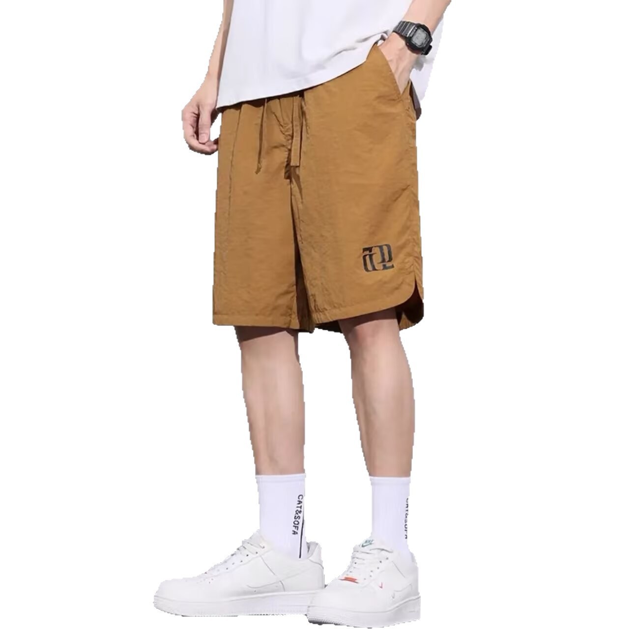 2025 New Summer Men's Shorts Breathable Loose Youth Versatile Men's Quick-Dry Casual Knee-Length Shorts Trendy