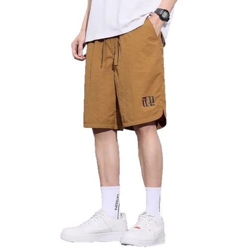 Men's Breathable Loose Youth Fashion Short Sleeve Trousers 2025 Summer, 5-inch Hem, Quick-drying Casual Trendy