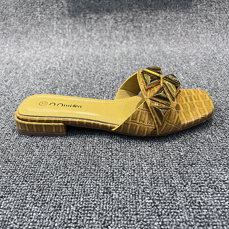 Damenpantoffeln2023 Neue flache Sommersandalen, Damenoberbekleidung, vielseitige Hausschuhe in Übergröße_voghion.com