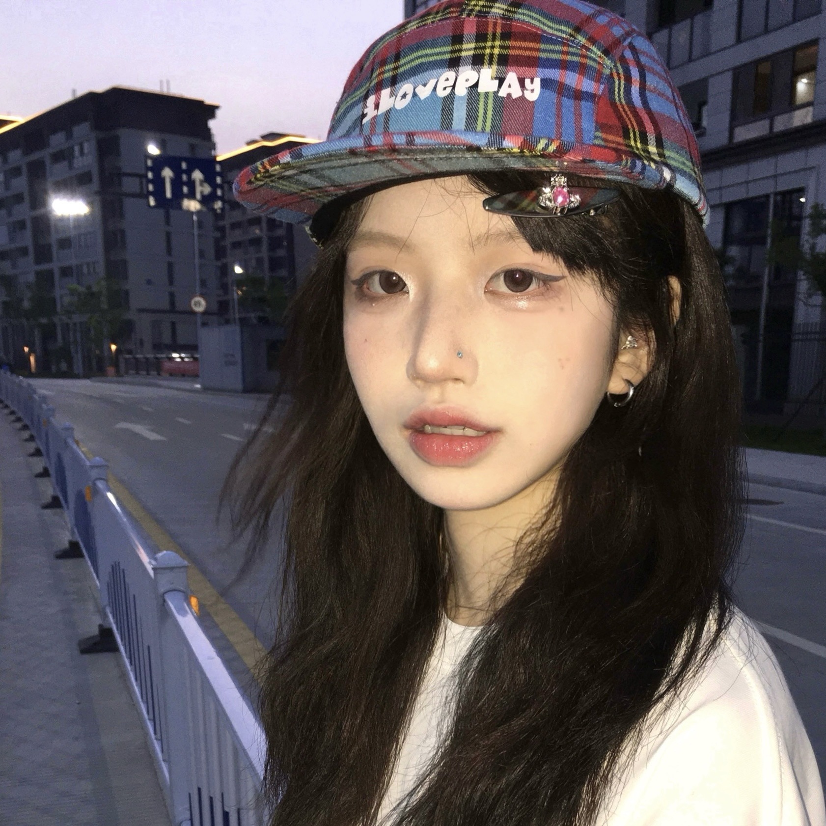 vintage Vintage Niche Design Plaid Flat-brimmed Hat American Street Skateboard Baseball Cap Short Rim Forward Hat