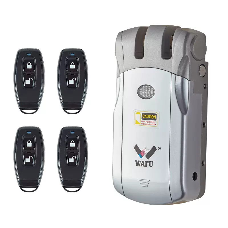 华府智能门锁防盗门隐形遥控锁免接线牛头锁无线电控锁平移门暗锁