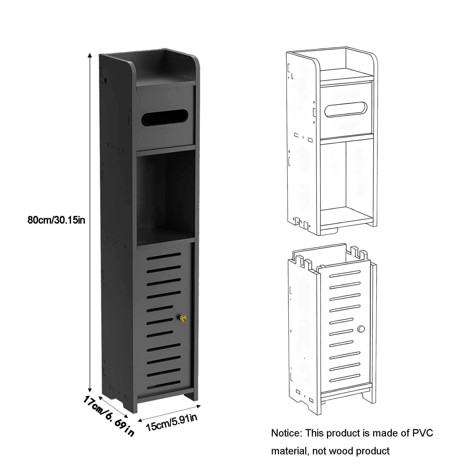 Estante de almacenamiento de baño, estante de almacenamiento de inodoro, estante de almacenamiento de múltiples capas de piso de cosméticos, gabinete de almacenamiento estrecho