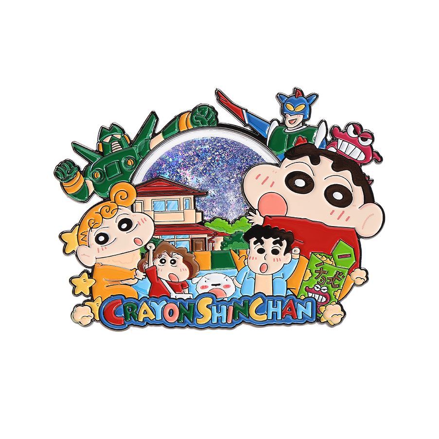 Crayon Shin-chan Quicksand Soft Enamel Pin – Shin-chan waist-deep in quicksand with a mischievous grin