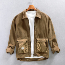 Z224男士灯芯绒工装休闲衬衫外套 一件代发