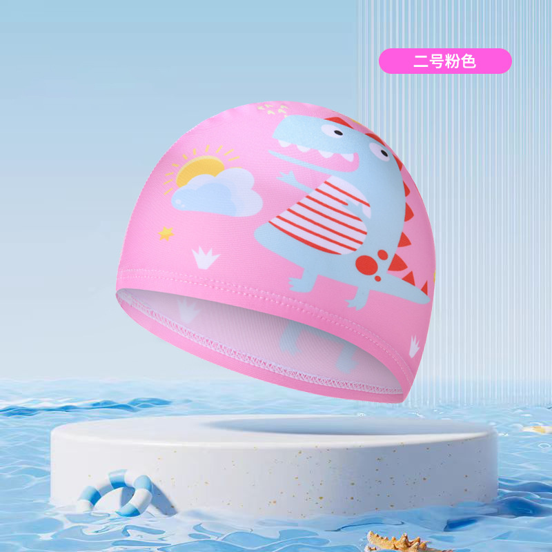 Sombreros de baño para niños de moda impresión de dibujos animados dinosaurios cómodos gorras de tela lindas gorras para niños y niñas gorras de tela de oído para bebés
