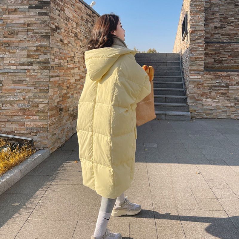Women's Mid-Length down Jacket 2025 Winter New Korean Style Chic Over-The-Knee Puffer Coat Thickened Outerwear