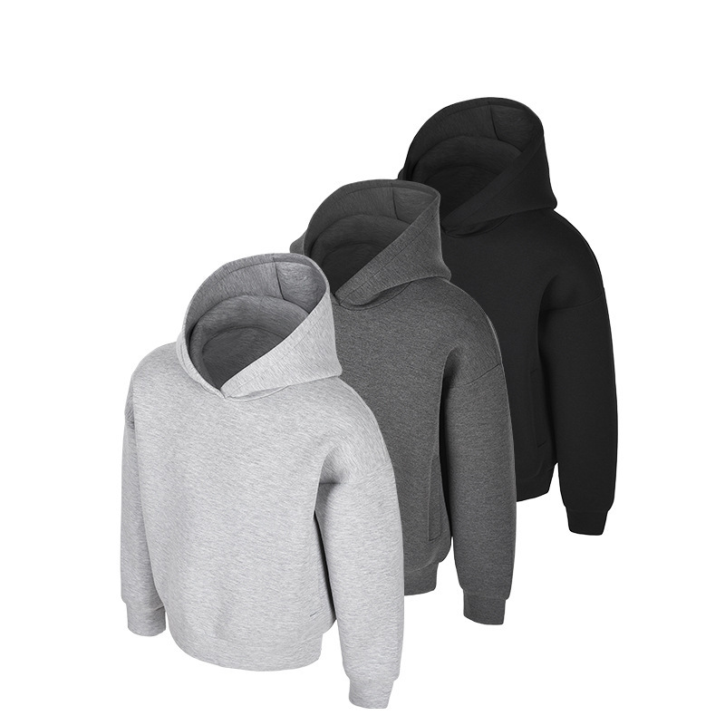 Popular Item【Authentic Tech-Savvy Space Cotton】Heavyweight 400G/Stiff and Wrinkle-Resistant/Short Style Warm Hooded Sweatshirt for Men