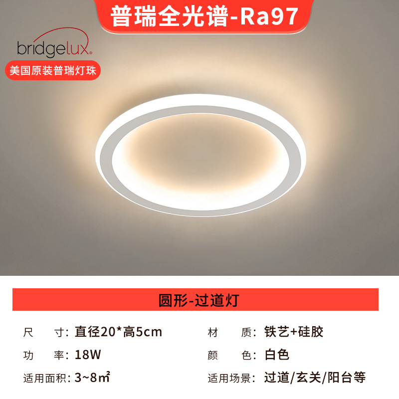 Lámpara de techo de pasillo moderna simple de espectro completo inteligente de protección de ojos en el corredor de la casa lámparas de balcón lámparas de decoración doméstica Zhongshan