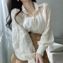 法式蕾丝衬衫女长袖设计感2025小众内搭上衣春秋季女装感气质衬衣
