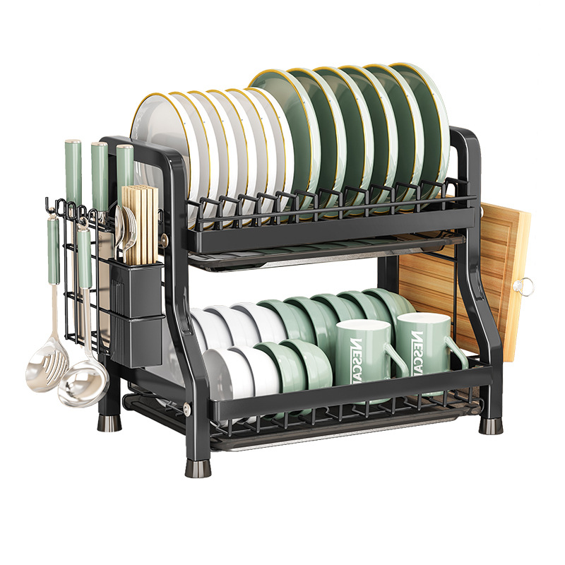 Estante de almacenamiento de cocina, plato, plato, estante de almacenamiento, estante de drenaje, estante de almacenamiento multifuncional para el hogar, caja de almacenamiento de vajilla, armario