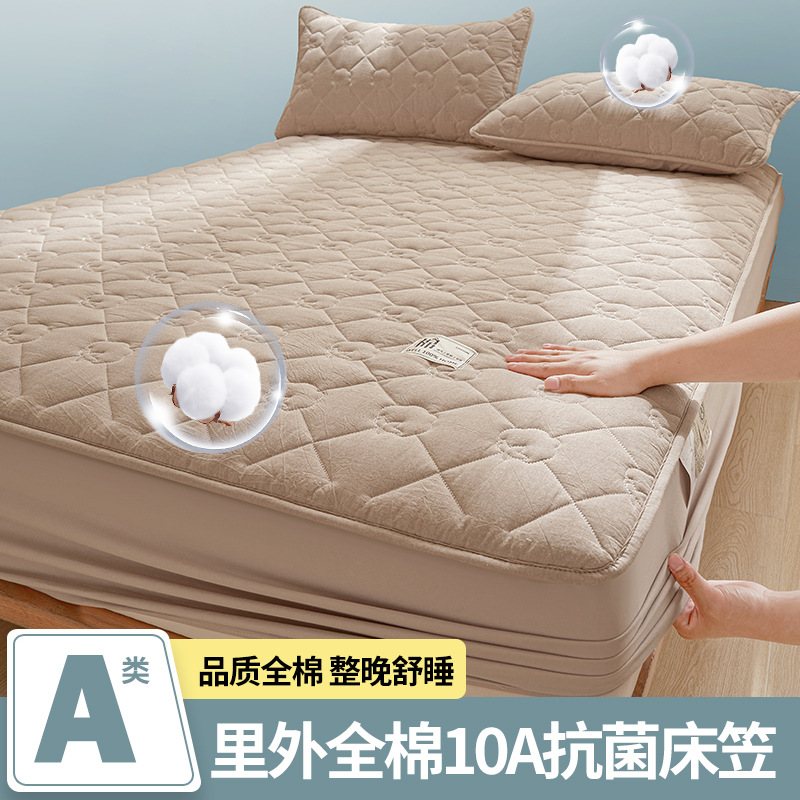 Clase A Xinjiang 100 algodón cama cama de algodón puro cubierta de cama de algodón Simmons cubierta protectora de colchón de tres piezas